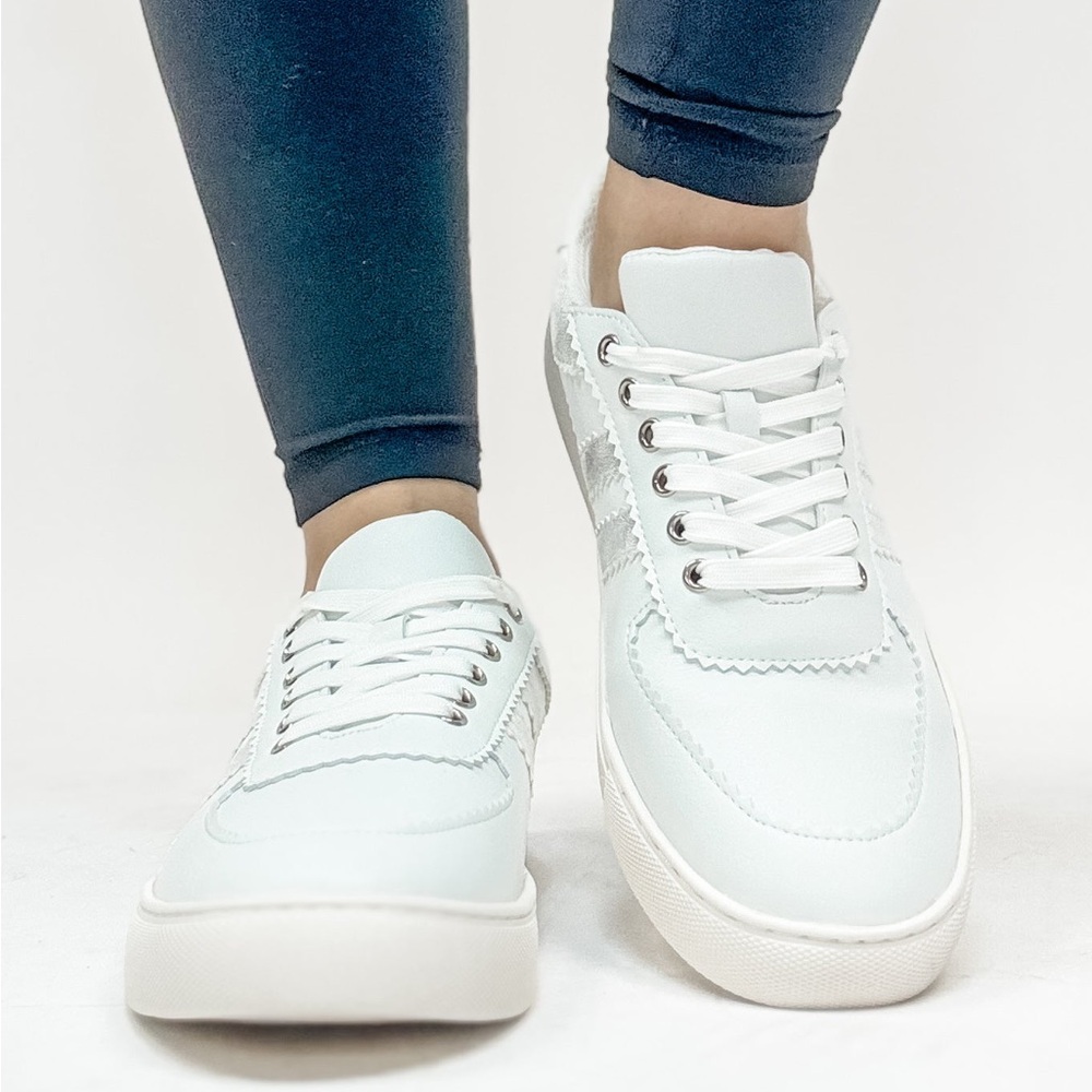 Corky's White Rizz Sneakers! Size 9 - Picture 2 of 9